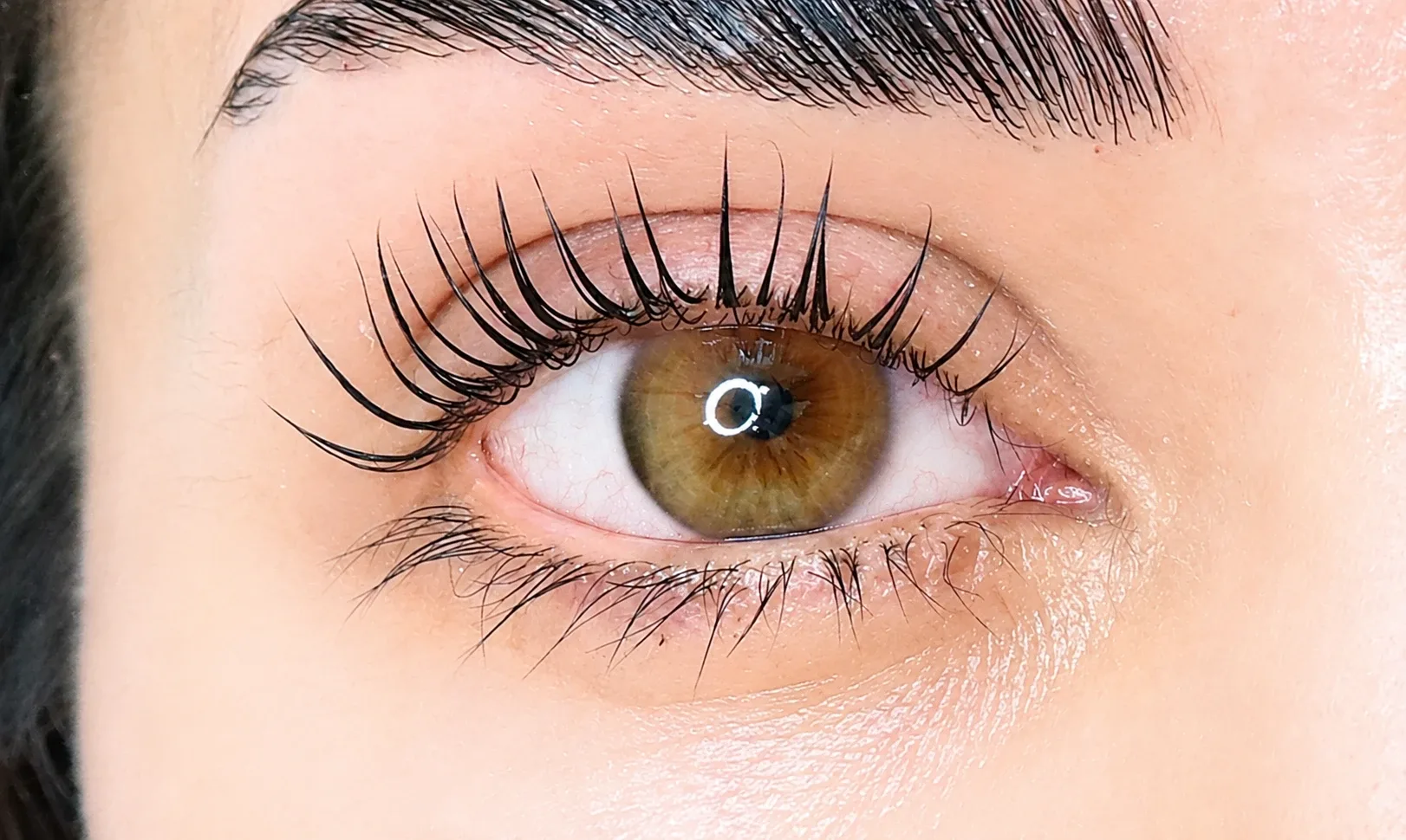 Lash lifting in Dubai — lifted natural lashes after treatment at AZIZAM beauty salon
