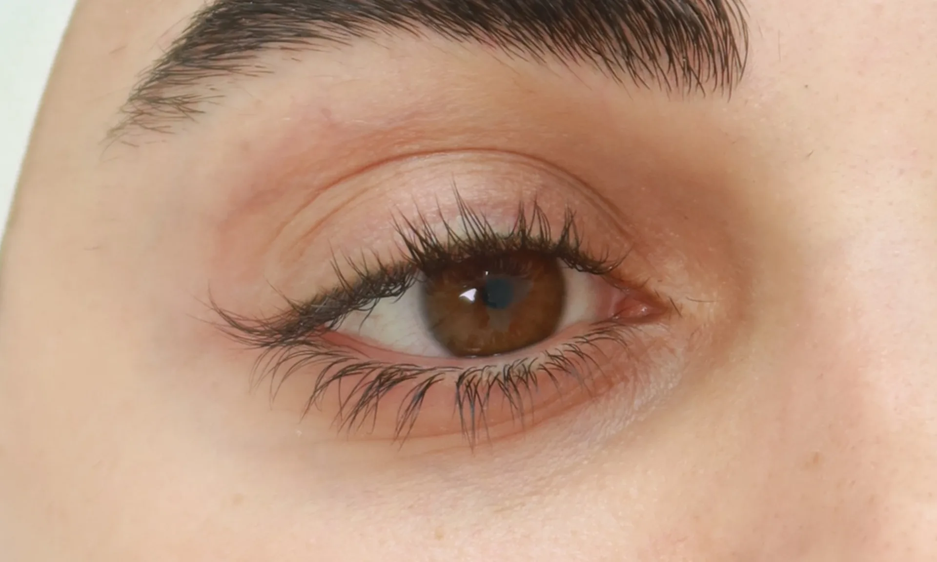 Korean lash lift in Dubai, natural lashes before treatment at AZIZAM beauty salon