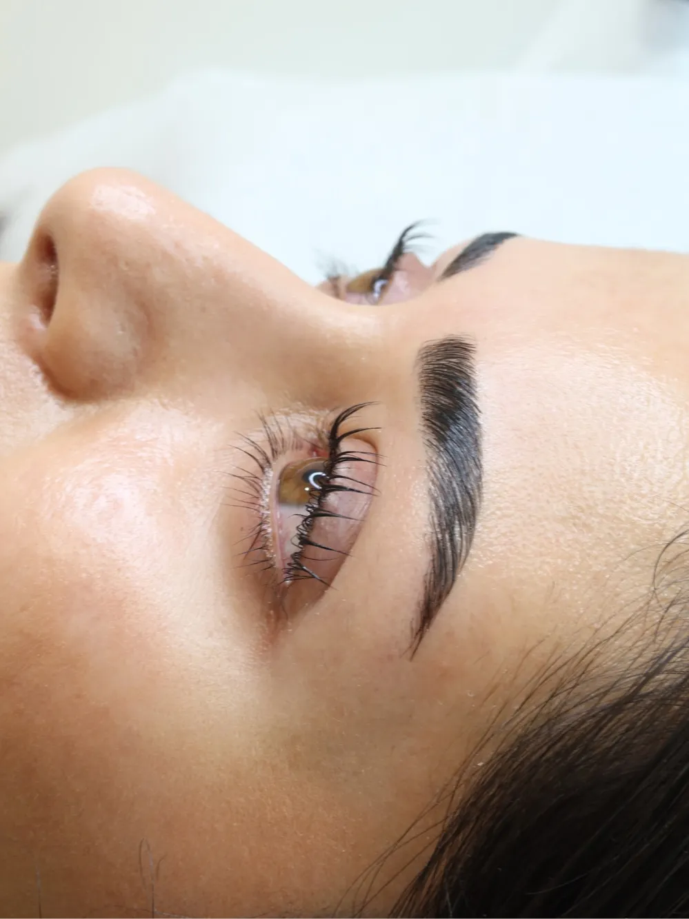 Lash lifting in Dubai, lifted natural lashes at AZIZAM beauty salon